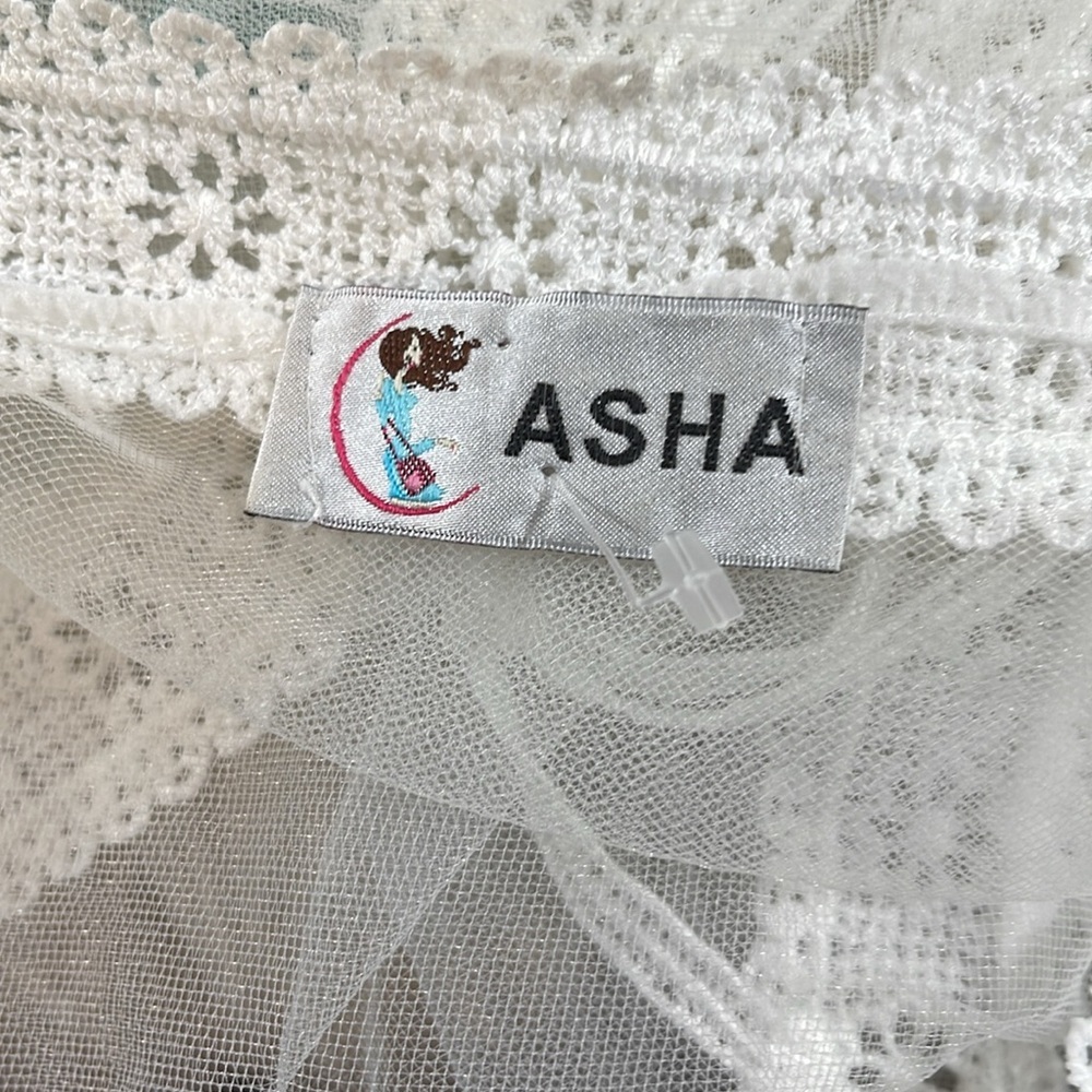 ASHA Floral Embroidered Lace Mesh Sheer Cardigan Kimono & Beach Cover Up - Picture 7 of 7